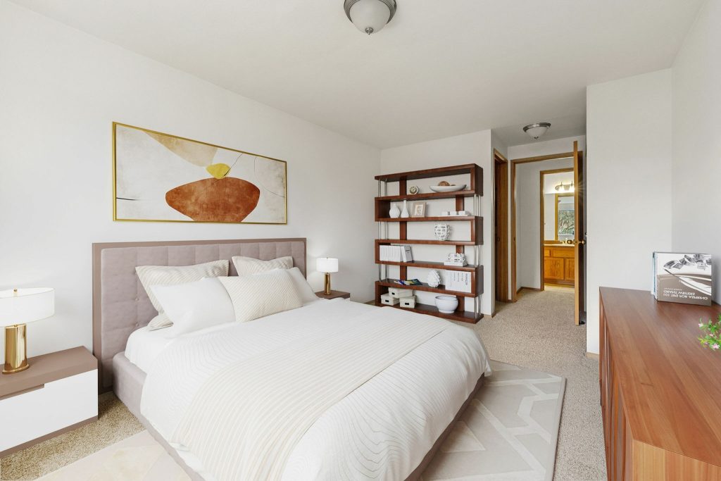 Bedroom with large window