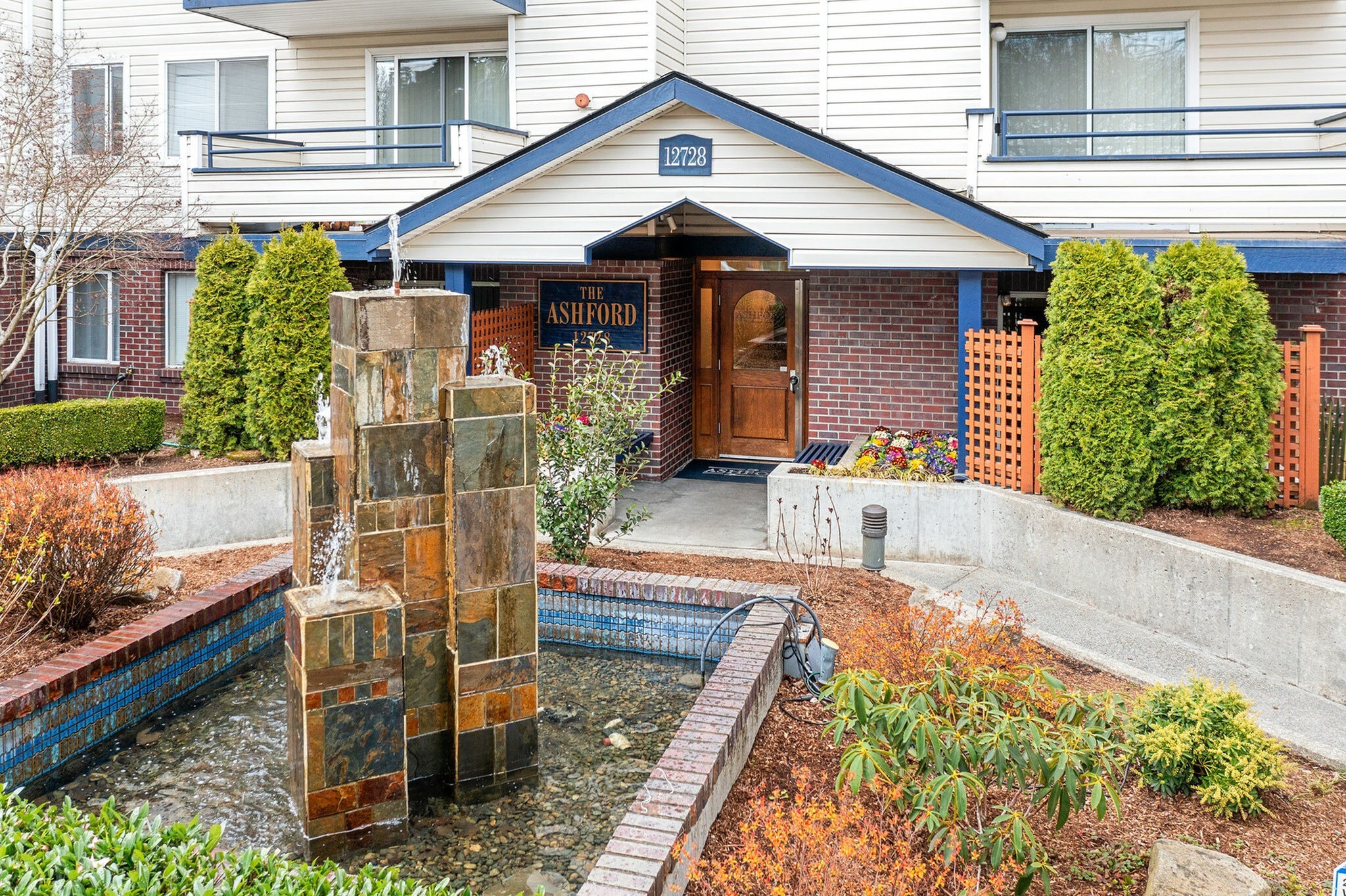 Courtyard fountain at the front entrance