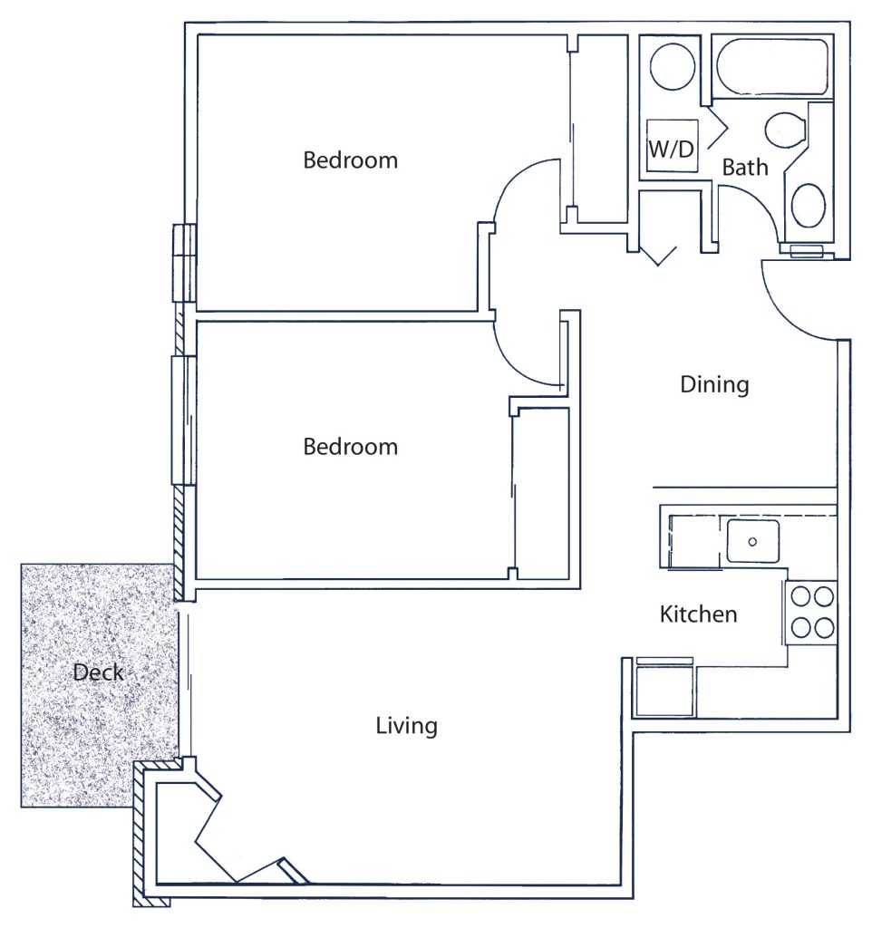 Two Bedroom floor plan drawing
