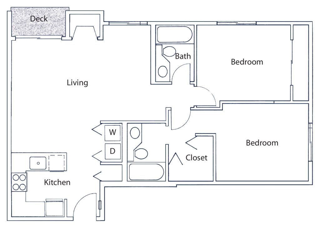 Two Bedroom floor plan drawing